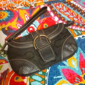 Coach Black Signature Wristlet